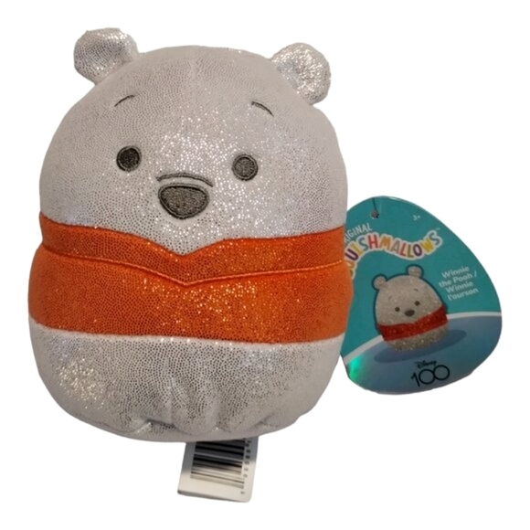 Original Squishmallows Winnie‎ The Pooh Disney Glittery Mini Plush Stuffed Toy - Picture 1 of 4